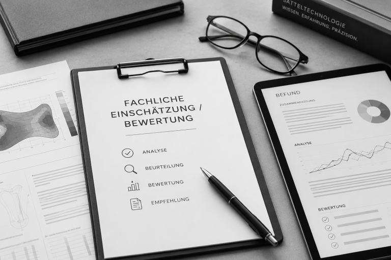 Einschätzung und Bewertung Unterlagen zur fachlichen Einschätzung und Bewertung von Sattelpassform und Befunden